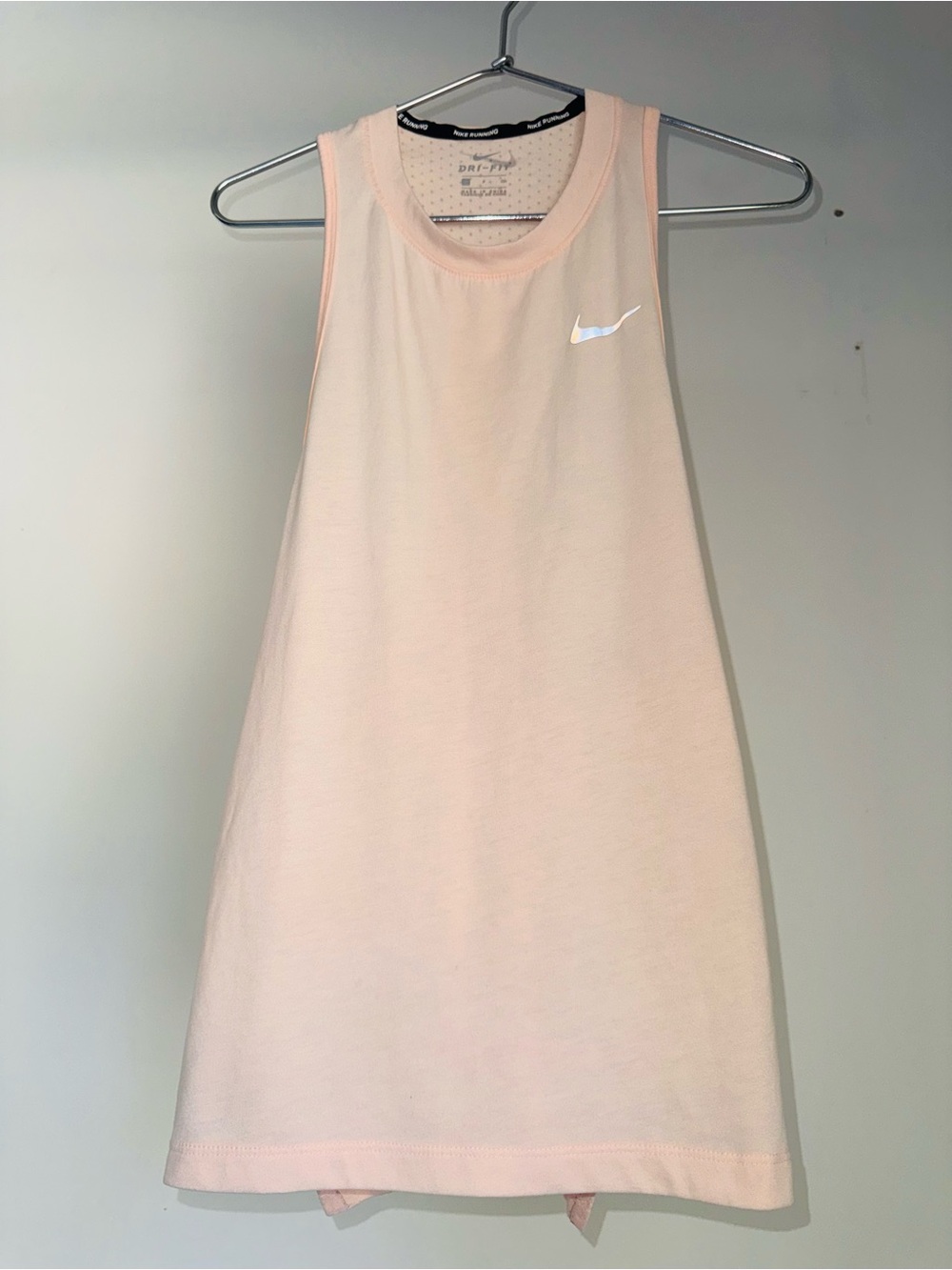 Nike Light Pink Women's Athletic Tank with White Swoosh - Picture 1 of 3